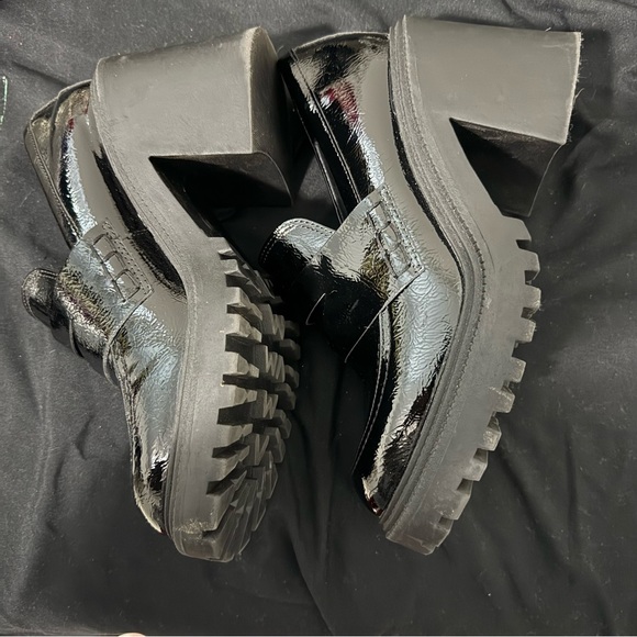 A New Day Black Patent‎ Leather Chunky Loafers - Picture 4 of 7